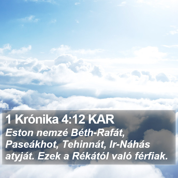 1 Krónika 4:12 KAR Bible Study