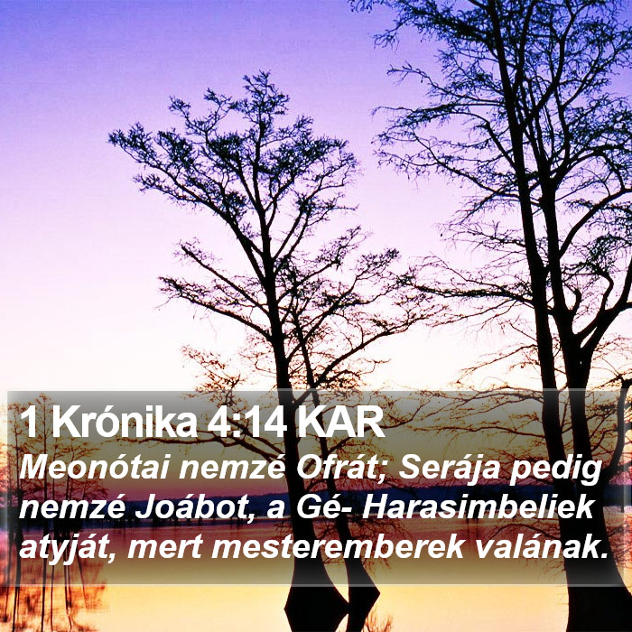 1 Krónika 4:14 KAR Bible Study