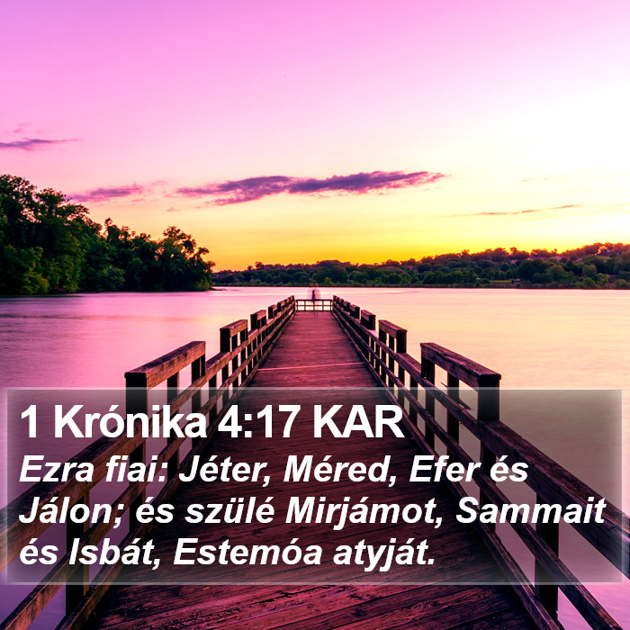 1 Krónika 4:17 KAR Bible Study