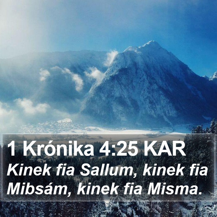 1 Krónika 4:25 KAR Bible Study