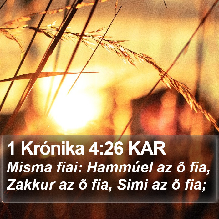 1 Krónika 4:26 KAR Bible Study