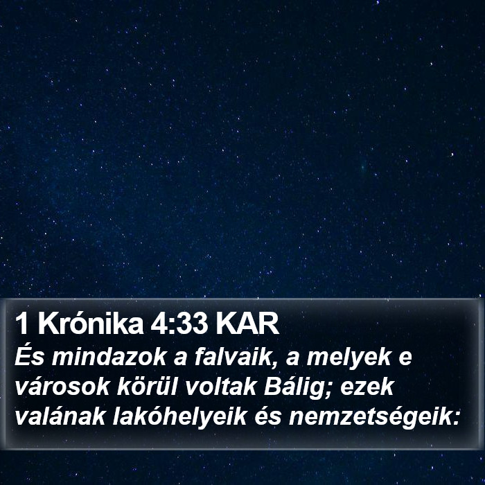 1 Krónika 4:33 KAR Bible Study