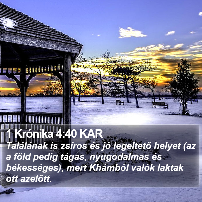 1 Krónika 4:40 KAR Bible Study