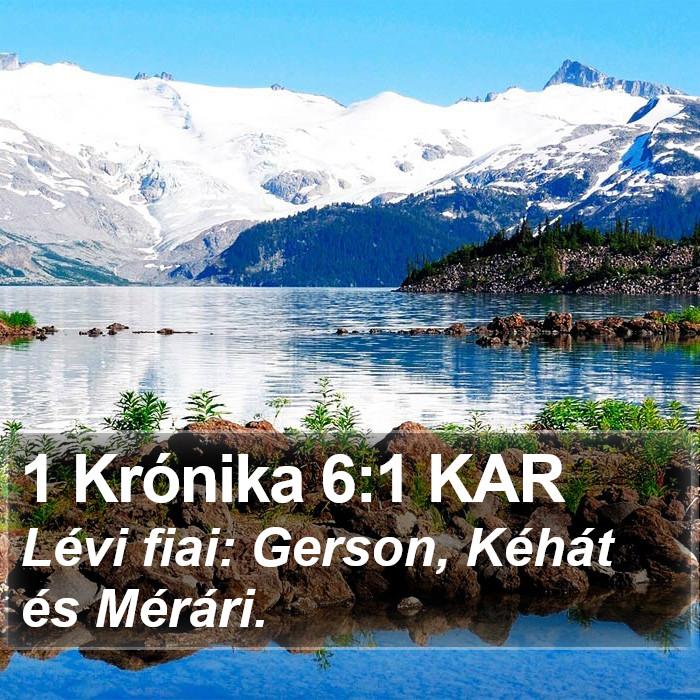 1 Krónika 6:1 KAR Bible Study