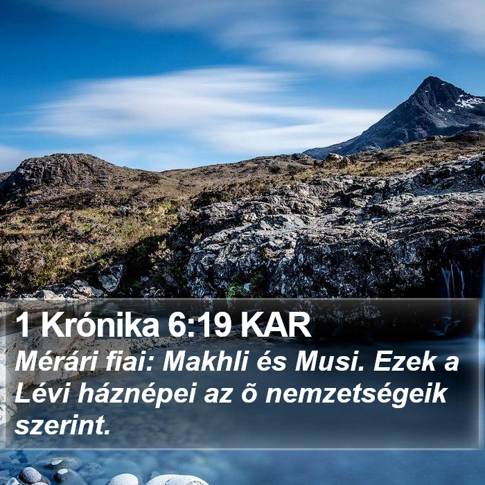 1 Krónika 6:19 KAR Bible Study