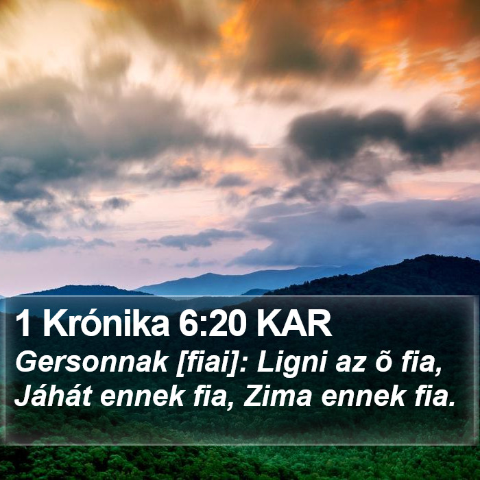 1 Krónika 6:20 KAR Bible Study