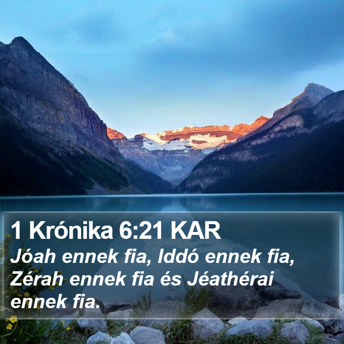 1 Krónika 6:21 KAR Bible Study