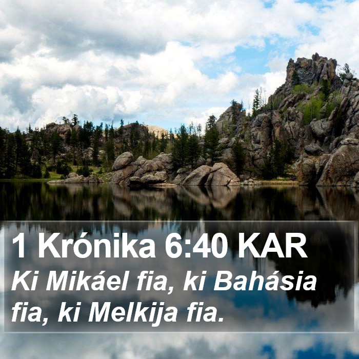 1 Krónika 6:40 KAR Bible Study