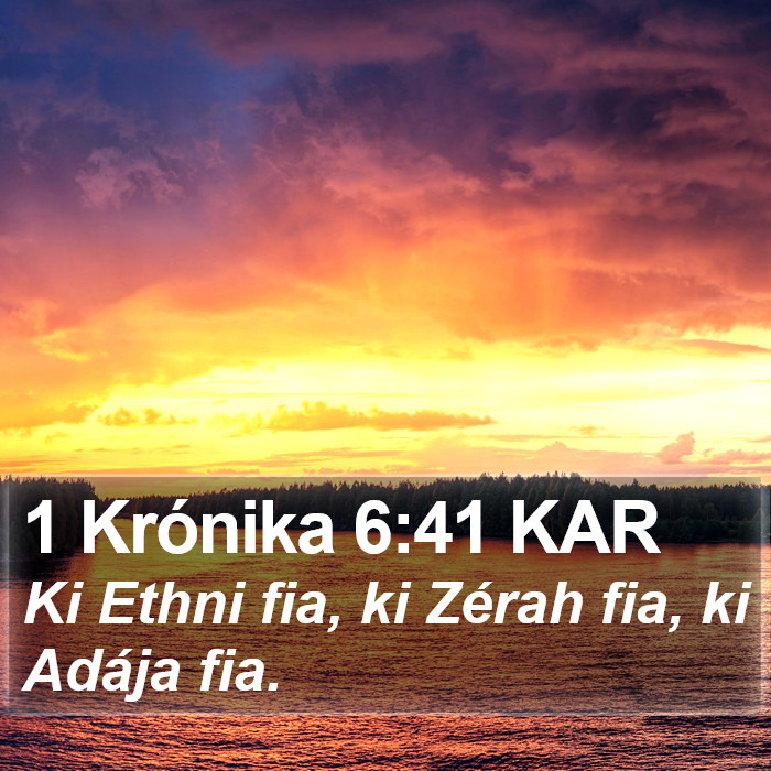 1 Krónika 6:41 KAR Bible Study