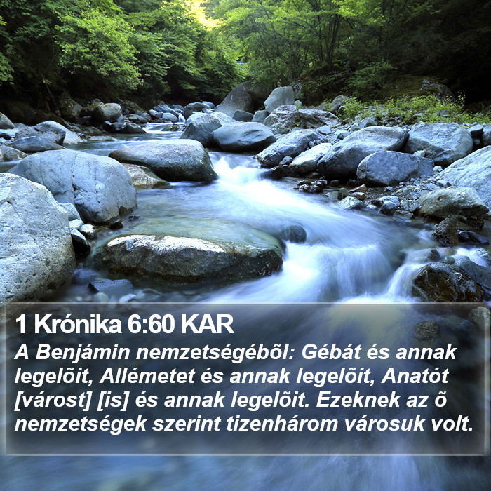 1 Krónika 6:60 KAR Bible Study