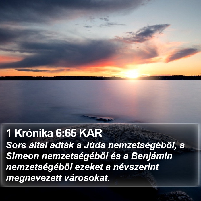 1 Krónika 6:65 KAR Bible Study