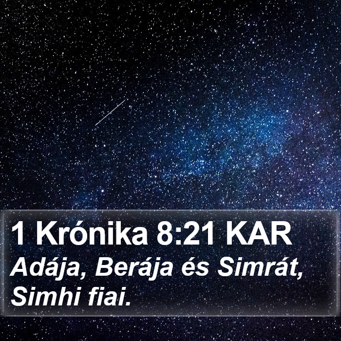 1 Krónika 8:21 KAR Bible Study