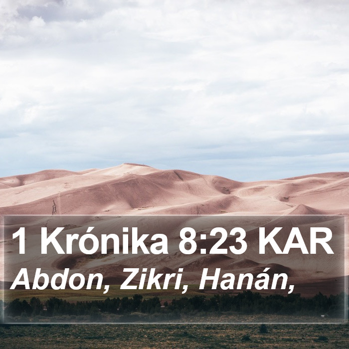 1 Krónika 8:23 KAR Bible Study