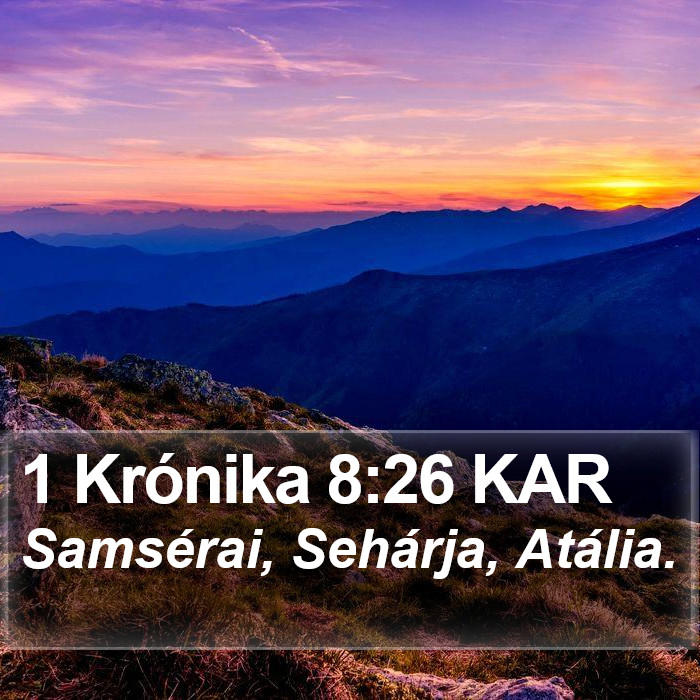 1 Krónika 8:26 KAR Bible Study