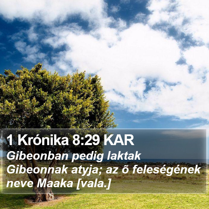 1 Krónika 8:29 KAR Bible Study