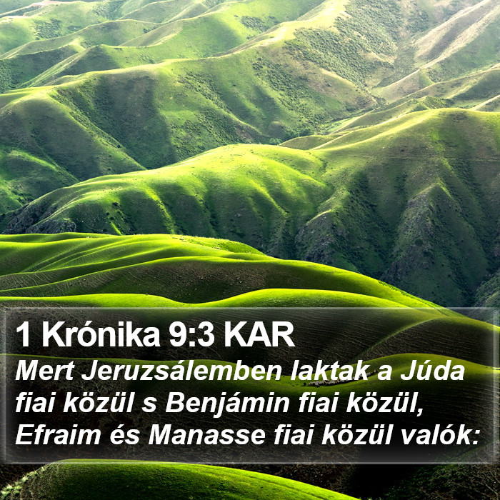 1 Krónika 9:3 KAR Bible Study