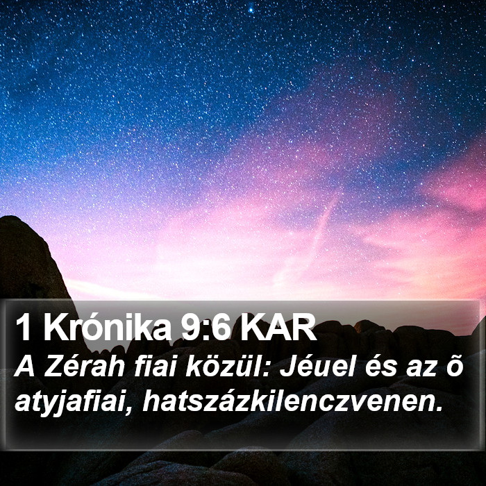 1 Krónika 9:6 KAR Bible Study