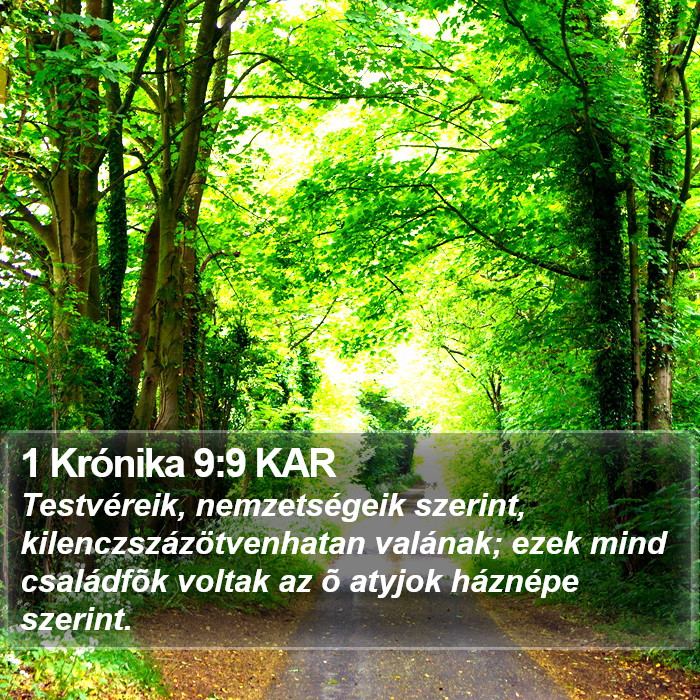 1 Krónika 9:9 KAR Bible Study