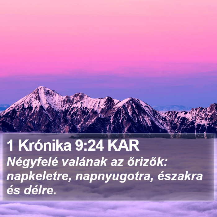 1 Krónika 9:24 KAR Bible Study