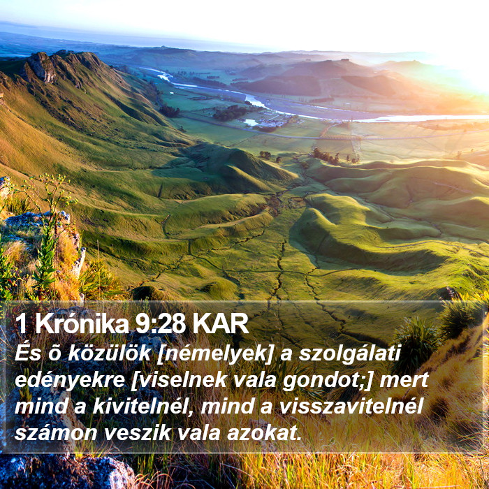 1 Krónika 9:28 KAR Bible Study