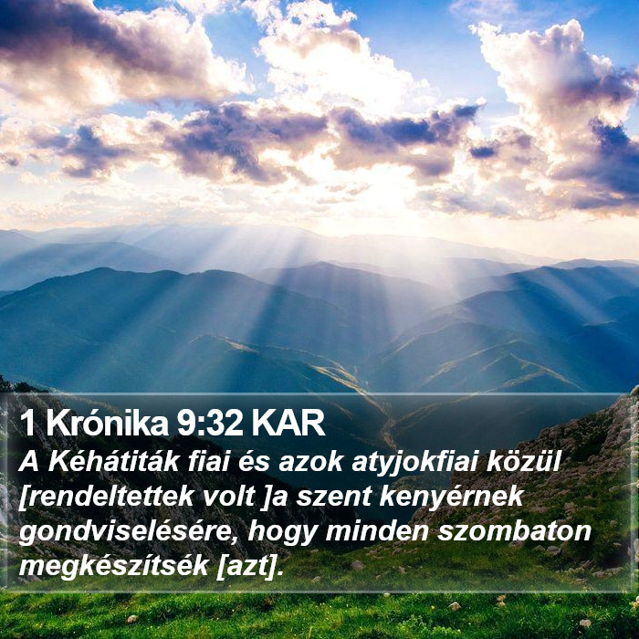 1 Krónika 9:32 KAR Bible Study