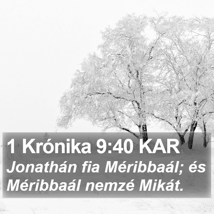 1 Krónika 9:40 KAR Bible Study