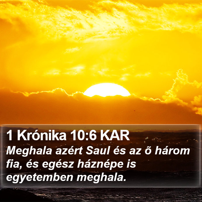 1 Krónika 10:6 KAR Bible Study