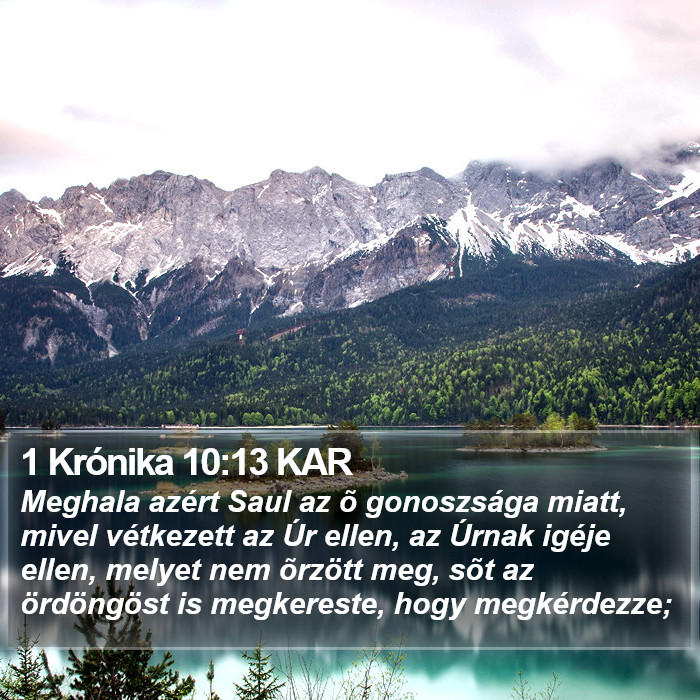 1 Krónika 10:13 KAR Bible Study