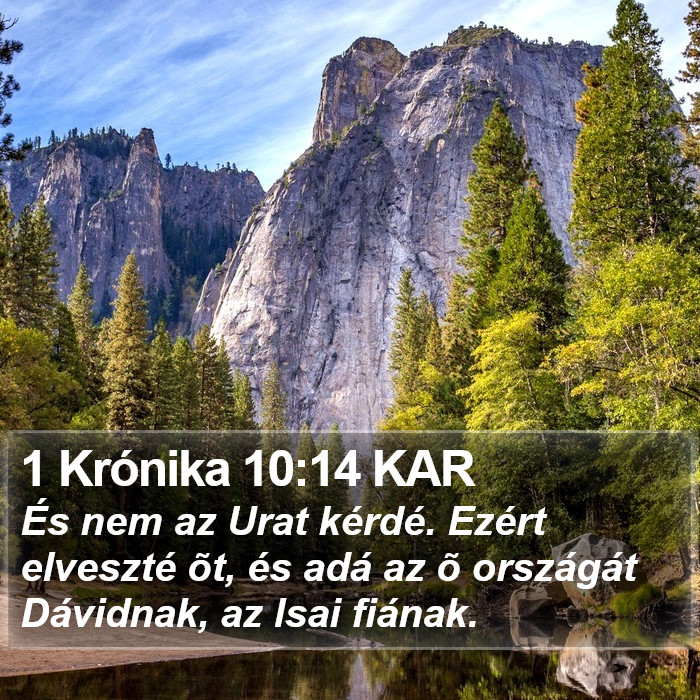 1 Krónika 10:14 KAR Bible Study