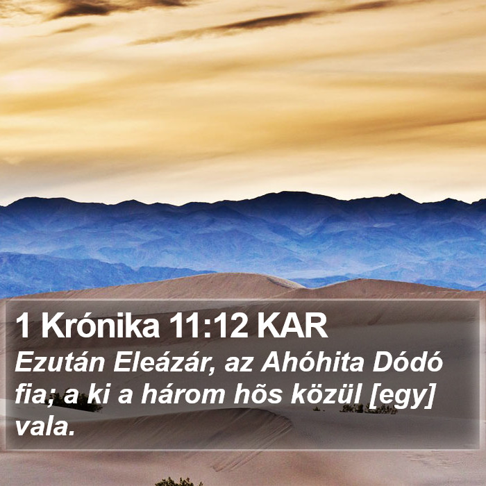 1 Krónika 11:12 KAR Bible Study