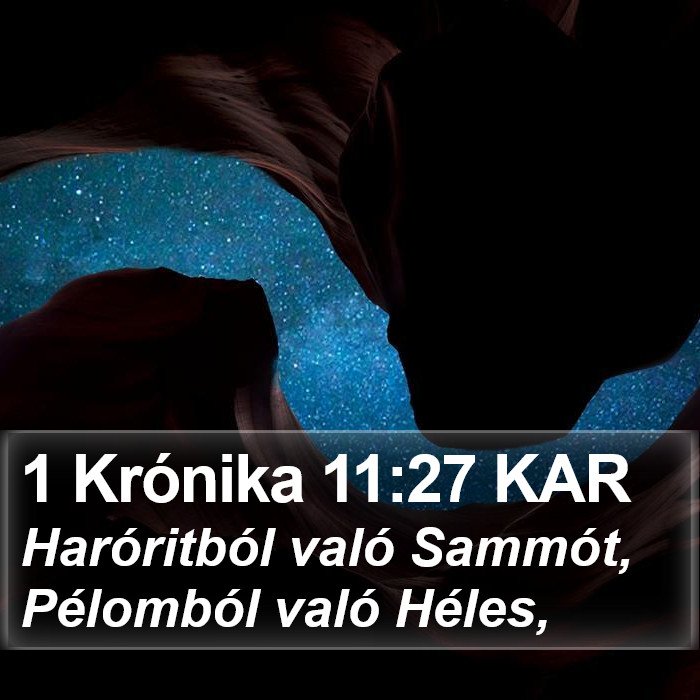 1 Krónika 11:27 KAR Bible Study