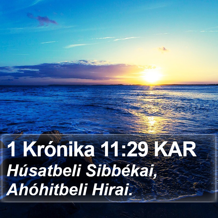 1 Krónika 11:29 KAR Bible Study