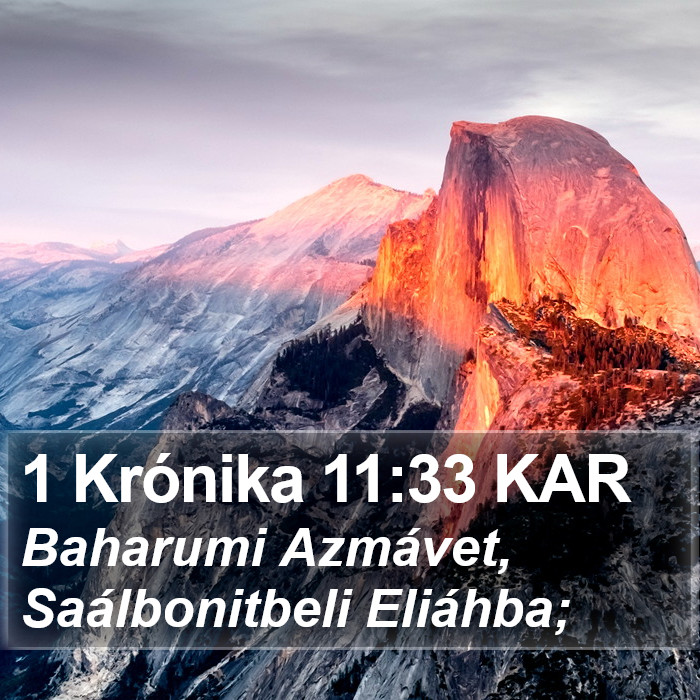 1 Krónika 11:33 KAR Bible Study