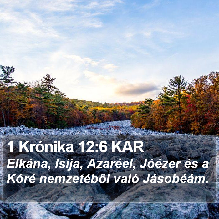 1 Krónika 12:6 KAR Bible Study