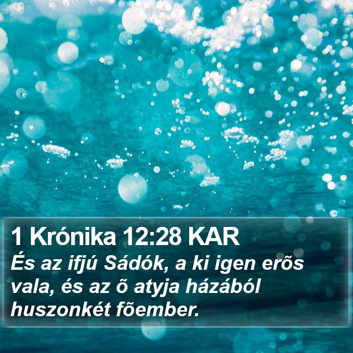 1 Krónika 12:28 KAR Bible Study