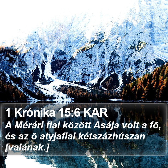 1 Krónika 15:6 KAR Bible Study