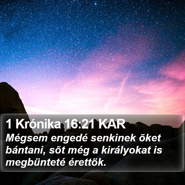 1 Krónika 16:21 KAR Bible Study