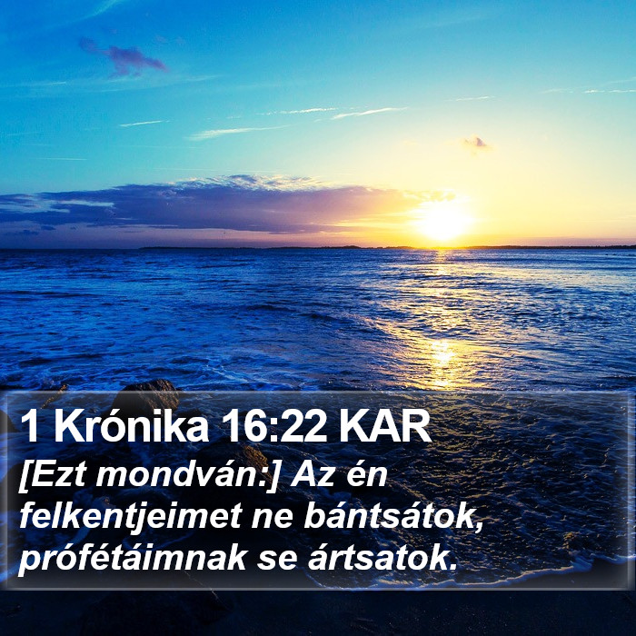 1 Krónika 16:22 KAR Bible Study