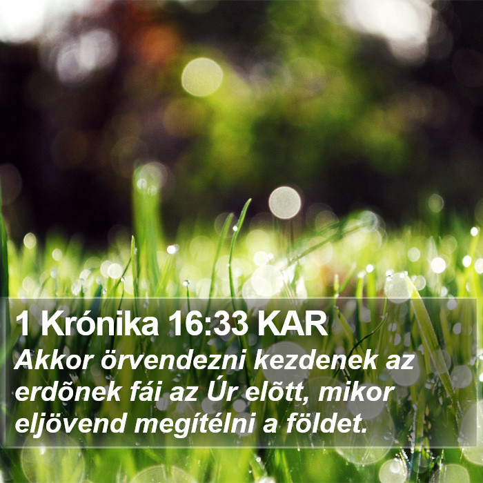 1 Krónika 16:33 KAR Bible Study