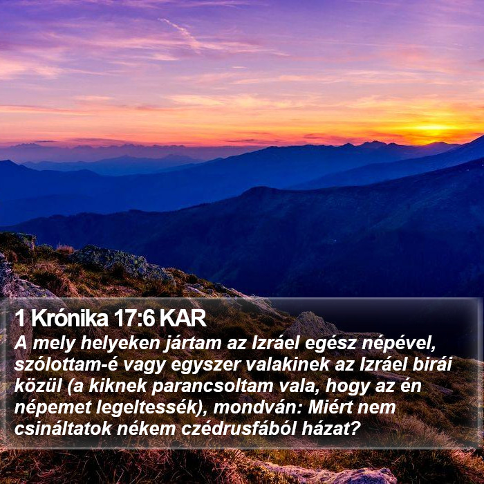 1 Krónika 17:6 KAR Bible Study