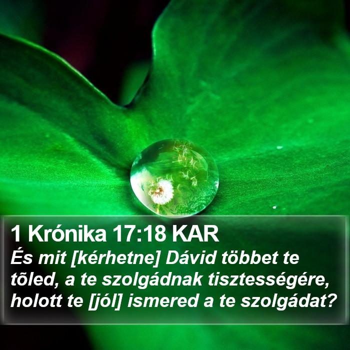 1 Krónika 17:18 KAR Bible Study