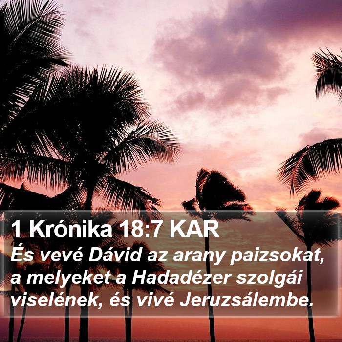 1 Krónika 18:7 KAR Bible Study