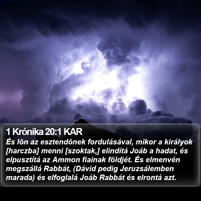 1 Krónika 20:1 KAR Bible Study