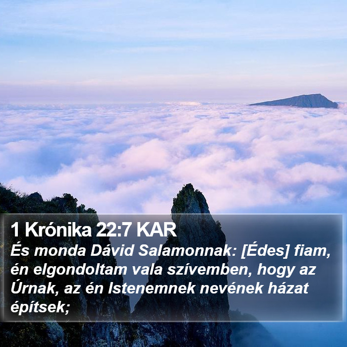 1 Krónika 22:7 KAR Bible Study