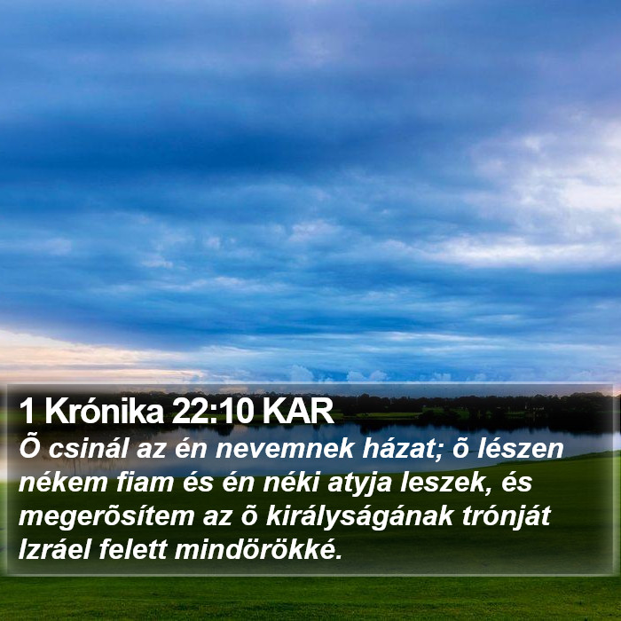 1 Krónika 22:10 KAR Bible Study