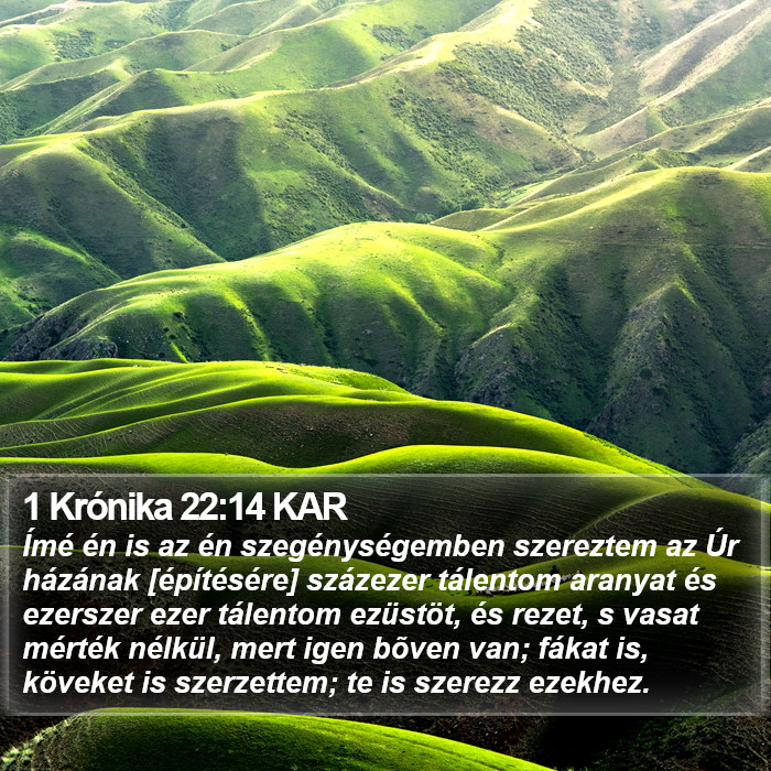 1 Krónika 22:14 KAR Bible Study