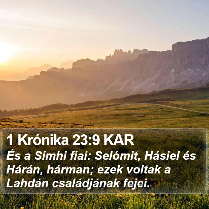 1 Krónika 23:9 KAR Bible Study