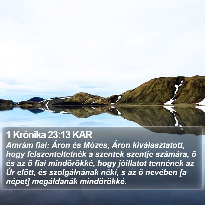 1 Krónika 23:13 KAR Bible Study