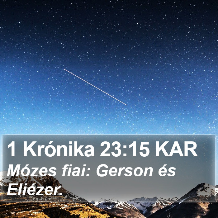 1 Krónika 23:15 KAR Bible Study