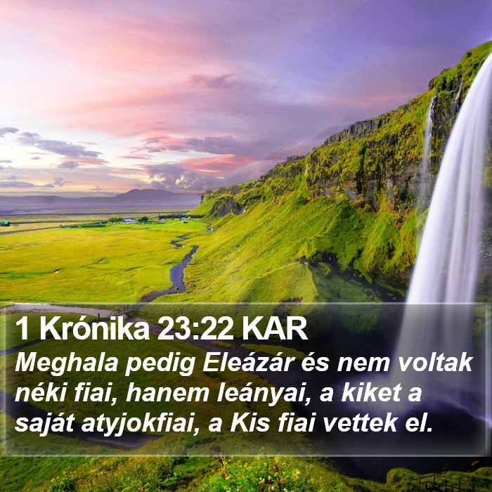 1 Krónika 23:22 KAR Bible Study